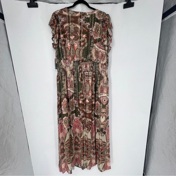 NWT Ciebon Elegant Floral Maxi Dress in Pink and Green - Picture 15 of 16